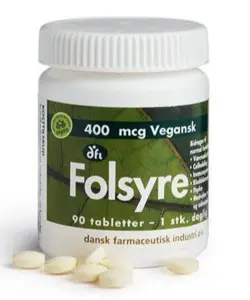 DFI Folsyre 400mcg., 90 tabletter