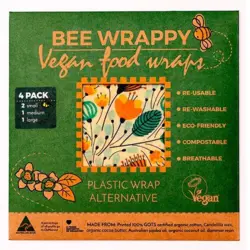 Bee Wrappy Vegan Food Wraps - 4 pak