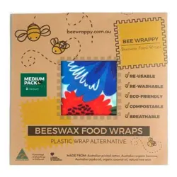 Bee Wrappy Beeswax Food Wraps 2 x Medium