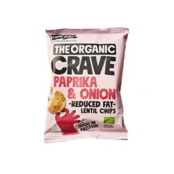 The Organic Cave High Protein Lentil Chips Ø Paprika & Onion, 30g.