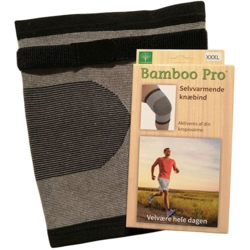 Bamboo Pro Knæbind Str: 3XL m/ velcrobånd, selvvarmende. Ekstra støtte