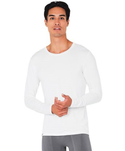 Boody Mens Long Sleeve Crew Neck T-Shirt hvid str. XL