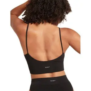 Boody Ribbed Low Back Bra sort str. L Lyolyte