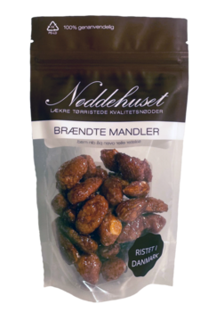 Nøddehuset Brændte Mandler, 85g.