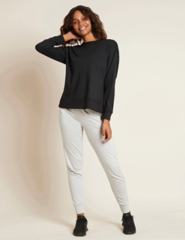 Boody Women's Weekend Crew Pullover sort str. S