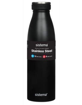 Sistema Drikkedunk m/termo steel, Black, 500ml.