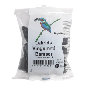 Kingfisher Lakrids Vingummi Bamser Ø, 80g.