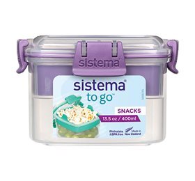 Sistema Snack to go box 2 rum 400 ml, ass. farver, 1stk.