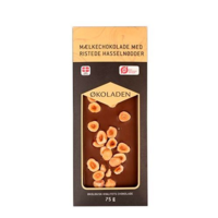 Økoladen Mælkechokolade m. Ristede Hasselnødder Ø, 75g.