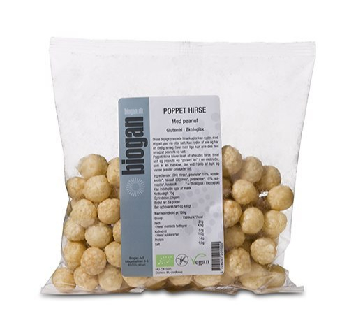 Poppet Hirsekugler Øko m/Peanuts, 75g.