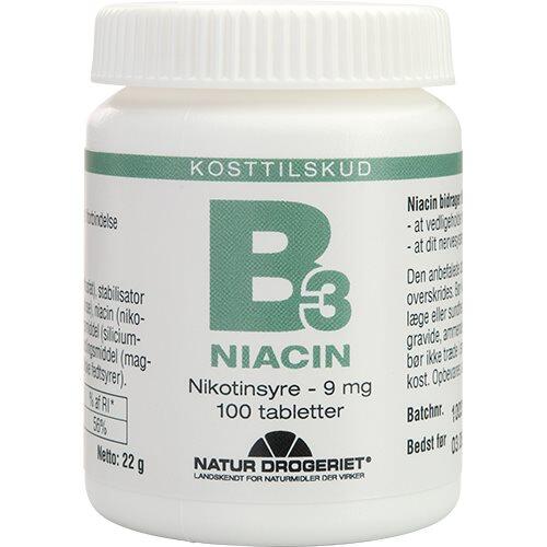 Billede af Natur-Drogeriet, B3 Niacin Nikotinsyre 9 mg, 100tab