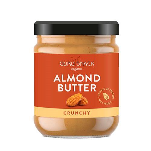 Se Guru Snack Almond Butter Crunchy Ø, 250g. hos Ren-velvaereshop.dk