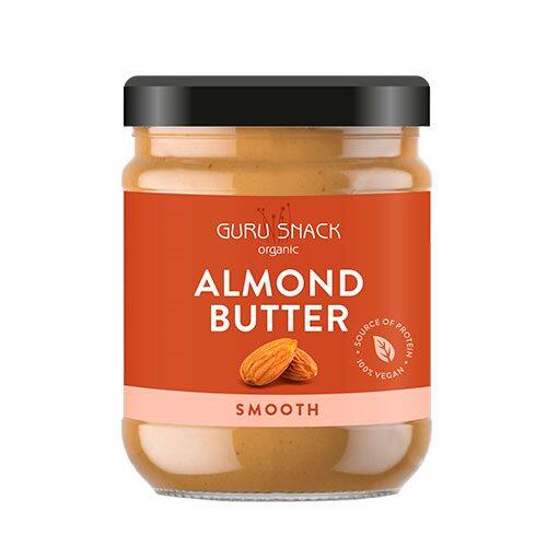 Se Guru Snack Almond butter Smooth Ø, 250g. hos Ren-velvaereshop.dk