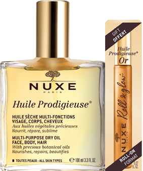 Nuxe Huile Prodigiuese Dry Oil + Roll-on "Gold", 100ml+8ml.