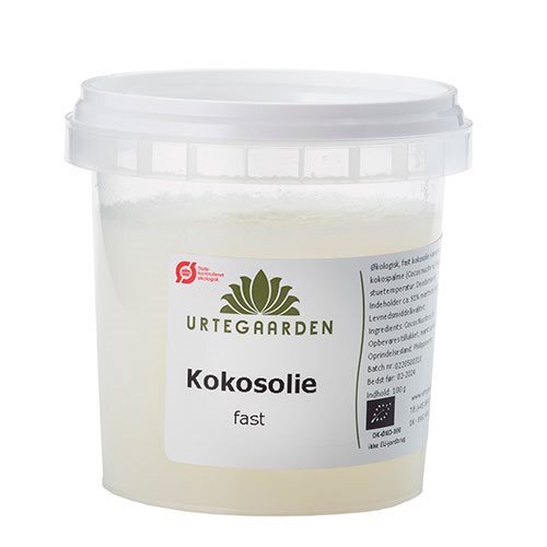 Urtegaarden Kokosolie, fast Ø, 100g.