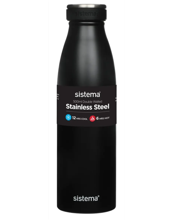 Sistema Drikkedunk m/termo steel, Black, 500ml.