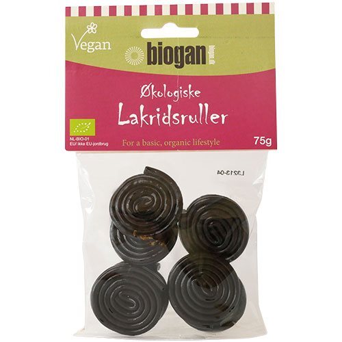 Biogan Lakridsruller Ø, 75g.