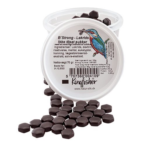 Kingfisher Lakrids Bee Strong, 70g.