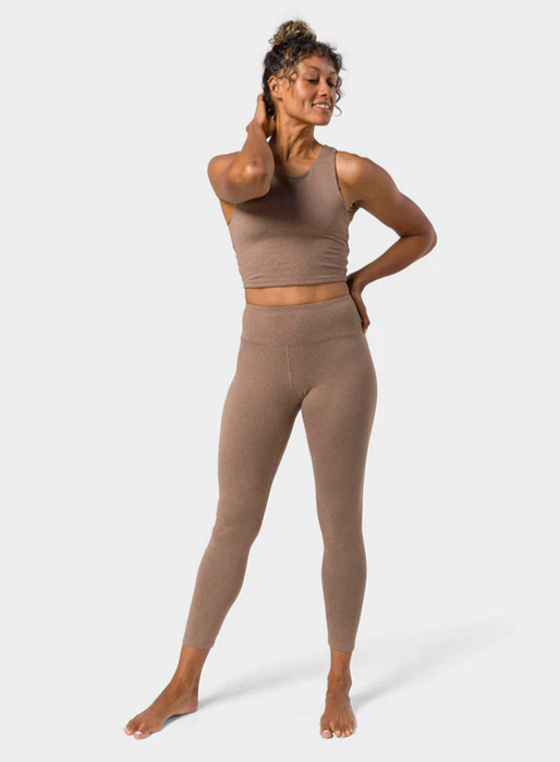 Manduka "Dhara" Hight Waist Leggings, Lions Mane Heather, Str L.