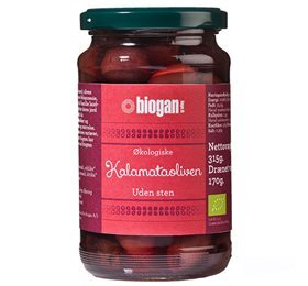 Biogan Oliven kalamata u. sten Ø, 340g.