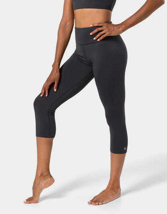 Manduka "Dhara" Capri Leggings, Phantom, Str L.