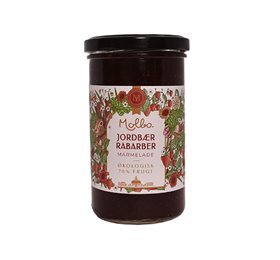 Rømer Jordbær & Rabarber marmelade Molbo, Ø, 290g.